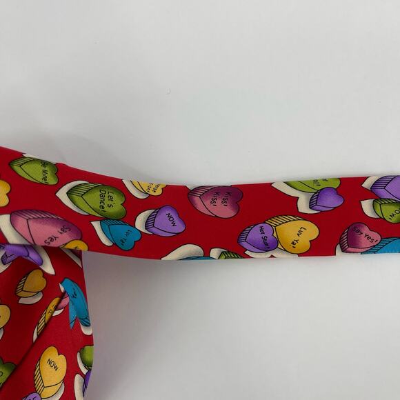 Sweetarts Valentine's Candy Heart Tie Red Blue Purple Love - Picture 11 of 16